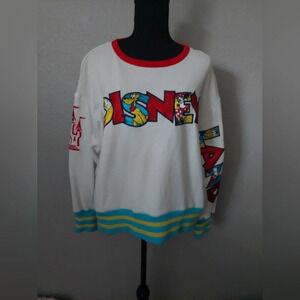 Vintage Disney Mickey & Friends Sweatshirt Large Spellout Rare